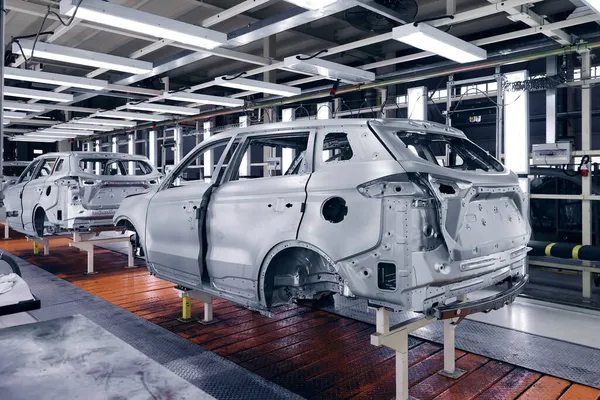 Fábrica Automóveis Uma Linha Para Eliminação Defeitos Corporais — Fotografia de Stock