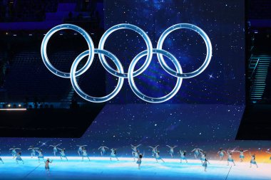 Pekin, Çin - 4 Şubat 2022: Kış Olimpiyat Oyununun açılış töreni
