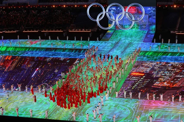 Pekin Chiny Lutego 2022 Otwarcie Zimowego Igrzyska Olimpijskiego — Zdjęcie stockowe