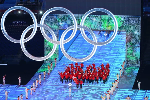 Pekin Çin Şubat 2022 Kış Olimpiyat Oyununun Açılış Töreni Stok Resim