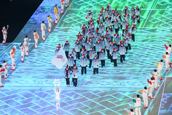 Pékin Chine Février 2022 Cérémonie Ouverture Des Jeux Olympiques Hiver Images De Stock Libres De Droits