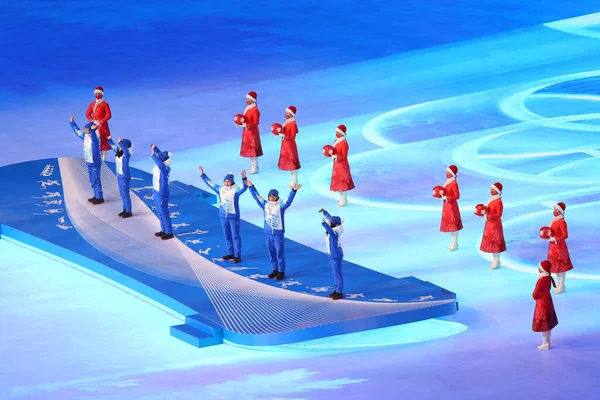 Pekin Çin Şubat 2022 Kış Olimpiyatları Nın Kapanış Töreni Pekin Stok Resim