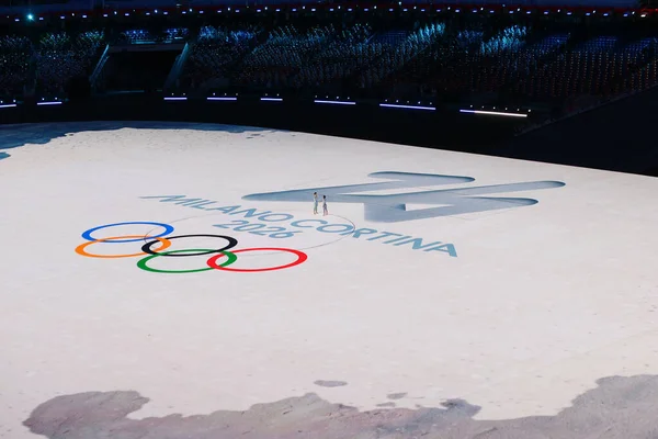 2022年2月20日 北京2022年冬季オリンピックの閉会式 次回の冬季オリンピックはイタリアで開催されます ストックフォト