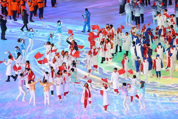 Beijing China Febrero 2022 Ceremonia Clausura Los Juegos Olímpicos Invierno Imágenes de stock libres de derechos