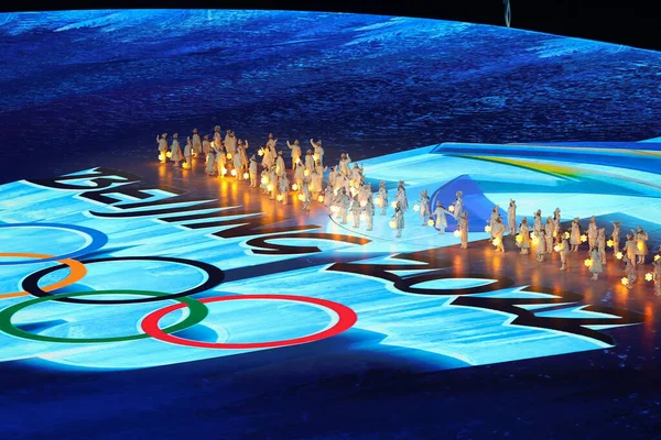 Pékin Chine Février 2022 Cérémonie Clôture Des Jeux Olympiques Hiver Images De Stock Libres De Droits