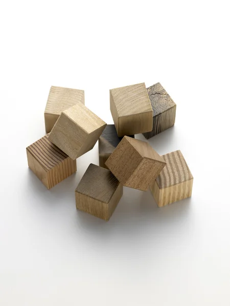 Wooden cubes - cubi di legno — Stock Photo, Image