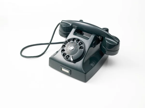 Telefone verde velho em um fundo branco — Fotografia de Stock