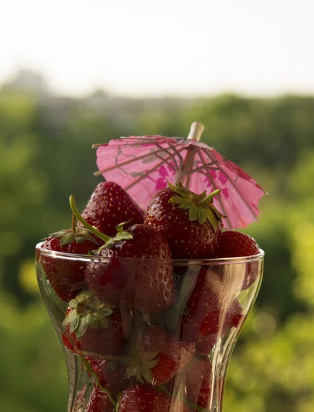 Una fresa dulce en un vaso — Foto de Stock