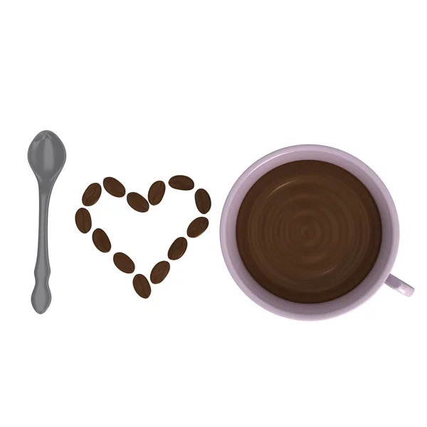 Conceito Eu amo café — Fotografia de Stock
