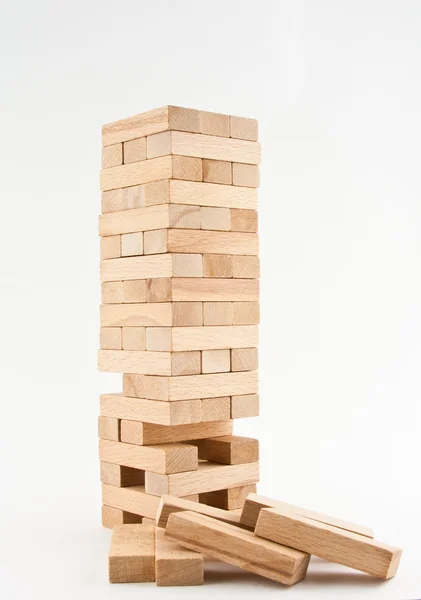 Jenga aus Holz lizenzfreie Stockfotos