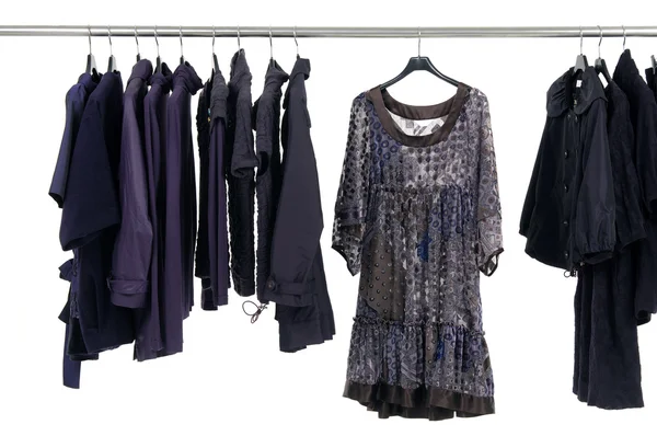 Female clothing on hangers — Stock Photo, Image