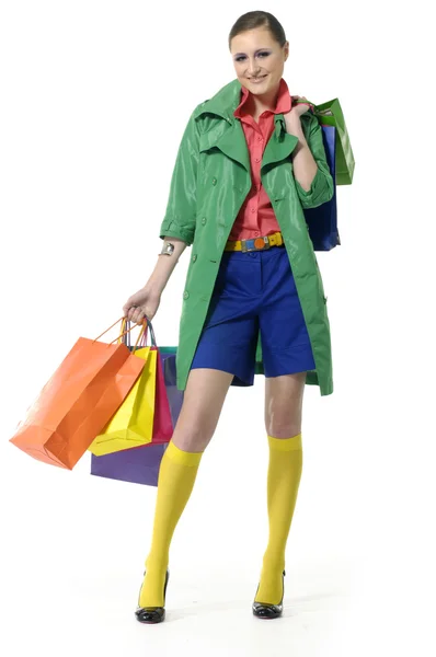 Modelo de moda con bolsa —  Fotos de Stock