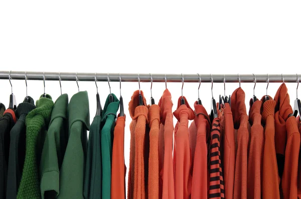 Clothes on hangers — Stock Photo, Image