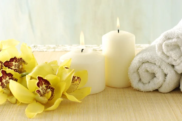 Orchid och spa — Stockfoto