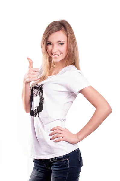 The young woman on white background — Stock Photo, Image
