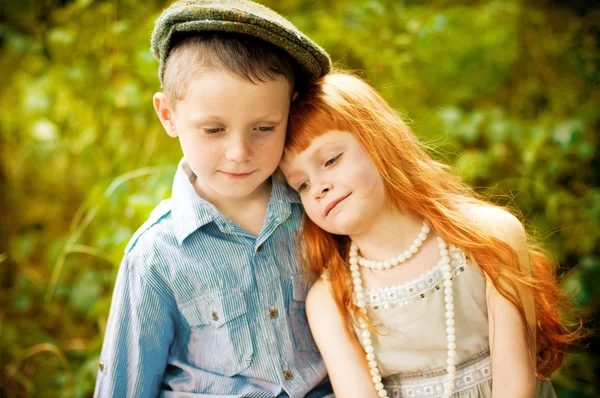 Little boy and girl — Stock Photo, Image