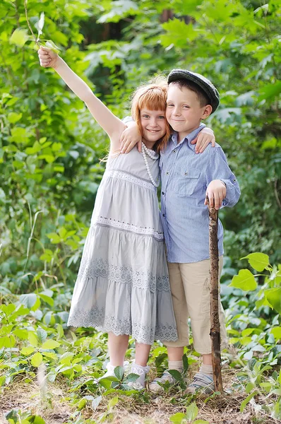 Little boy and girl Stock Image