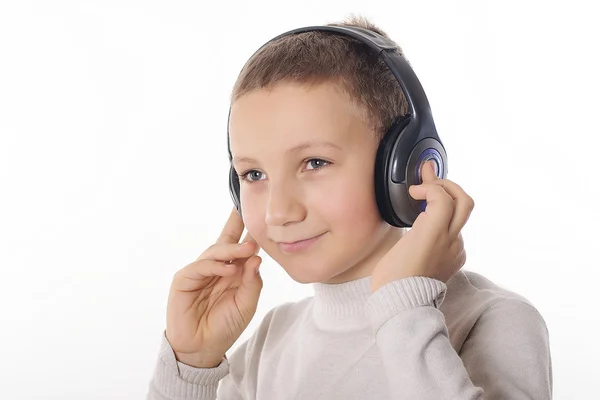 Boy with headphones — Stock Photo, Image