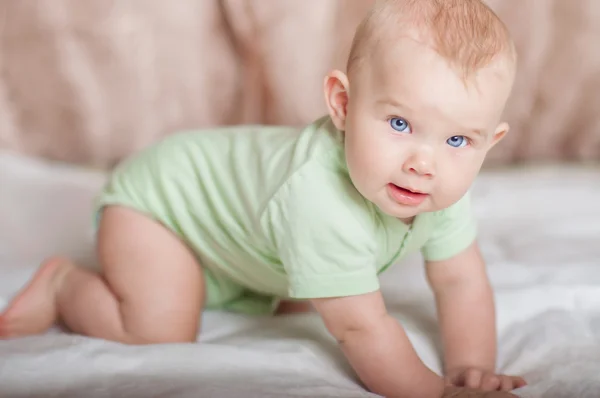 Sweet baby on the bed — Stock Photo, Image