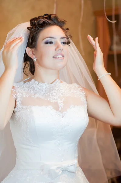 Beautiful bride in a wedding dress — Stock Photo, Image