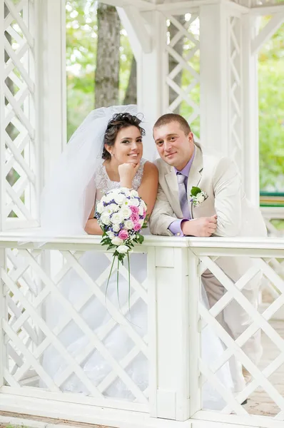 Young and beautiful bride and groom — Stock Photo, Image