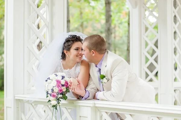 Young and beautiful bride and groom — Stock Photo, Image