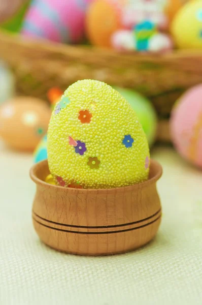 Ovos de Páscoa pintados decorativos — Fotografia de Stock