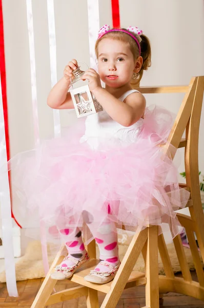 Baby girl in lush color skirt — Stock Photo, Image