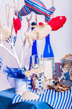 kabukları ile deniz temalı dekorasyon