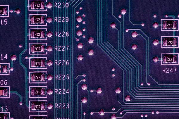 Printed Circuit Board Electrical Mechanical Connection Various Electronic Components — Stock Photo, Image