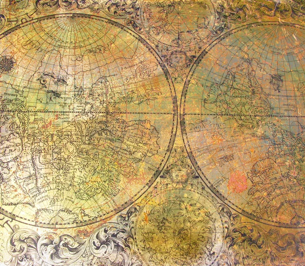 Mapa antiguo en metal oxidado Fotos De Stock Sin Royalties Gratis