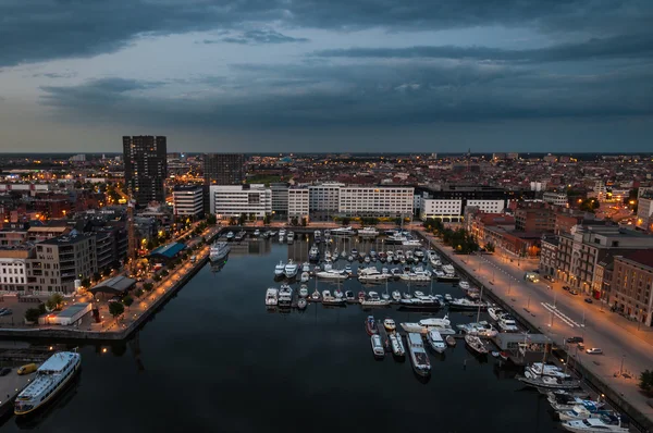 Vista aérea al puerto de Amberes desde el techo — Foto de Stock