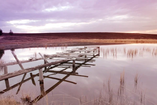 Landscape of a fly-fishing dam — Stock Photo, Image