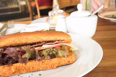 sağlıklı bir Fransız domates salam ile panini