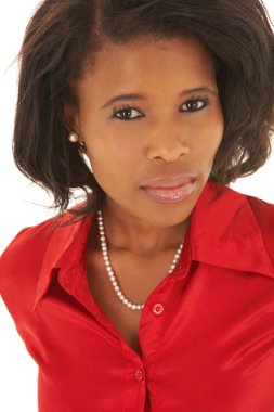 beyaz zemin üzerine Afrika iş kadını