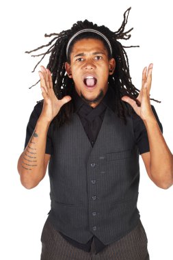 dreadlocks ile Afrika iş adamı
