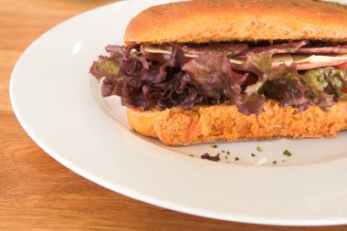 sağlıklı bir Fransız domates salam ile panini