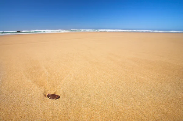 La amplia playa plana en la reserva Noetzie, Western Cape, Sudáfrica — Foto de Stock