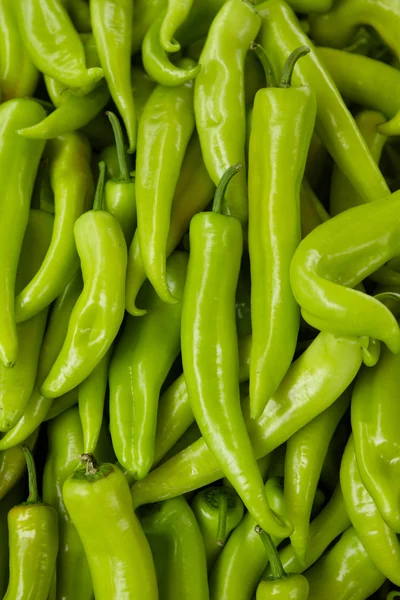 Fresh green peppers from the produce market — Stock Photo, Image