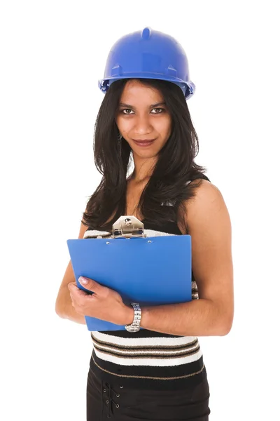 African businesswoman with clipboard — Stock Photo, Image