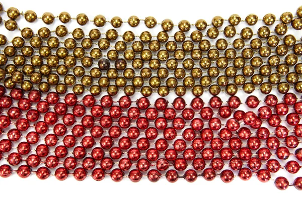 Perles décoratives de Noël rouge et or — Photo