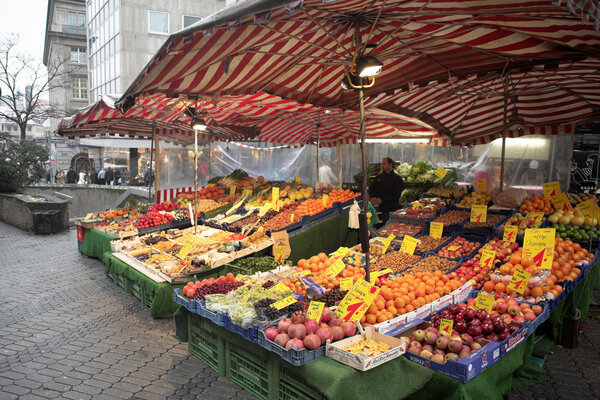 fruit and vegetables at the market