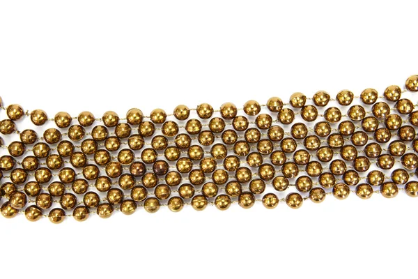 Guld jul dekorativa pärlor — Stockfoto