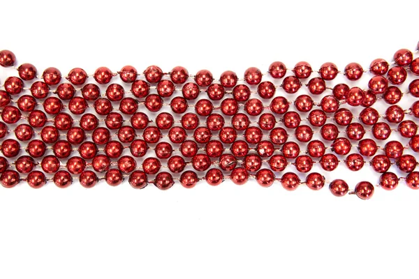 Perles décoratives de Noël rouge — Photo