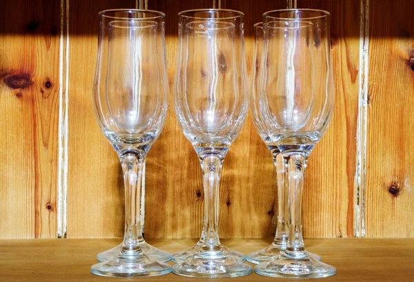 Six Champagne glasses — Stock Photo, Image
