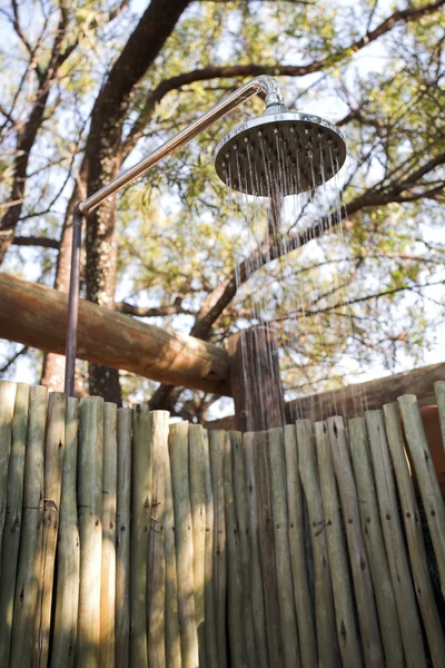 Outdoor shower in the african bush — Stock Photo, Image