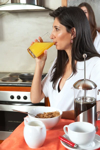 Sexy young adult brunette roommates — Stock Photo, Image