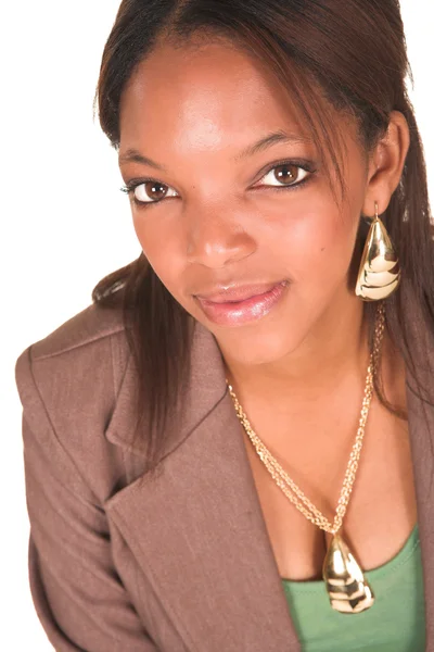 A short smiling African businesswoman — Stock Photo, Image