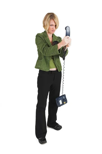 Donna d'affari con telefono — Foto Stock