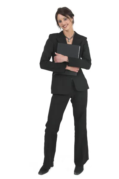 Business woman holding folder — Stock Photo, Image